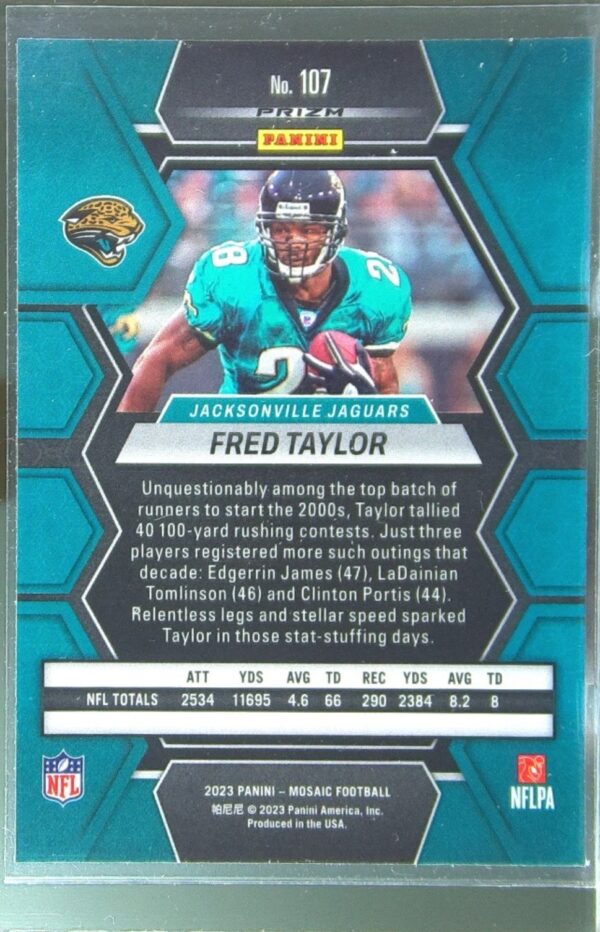 2023 Mosaic Fred Taylor Reactive Blue Mosaic #107 Jaguars - Image 3