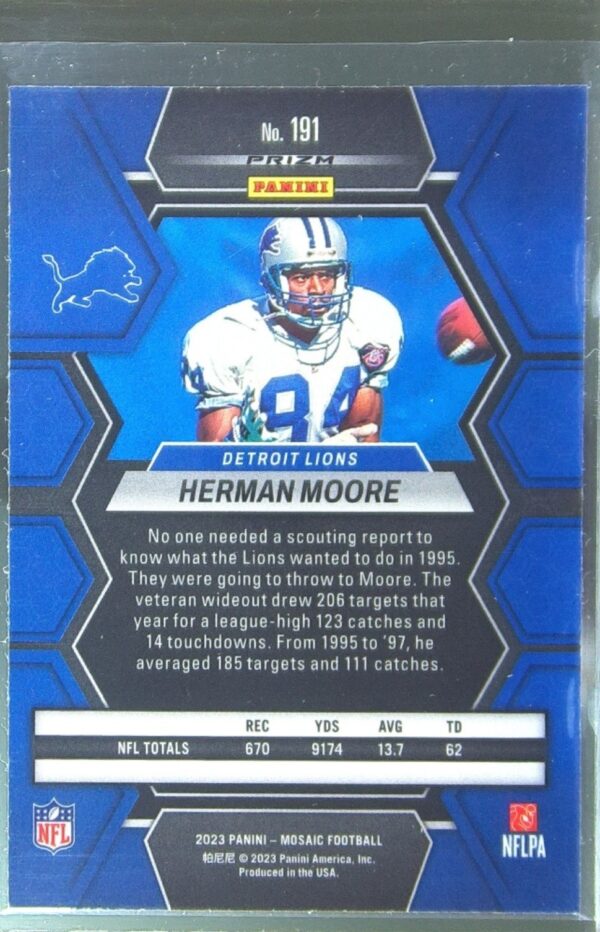 2023 Mosaic Herman Moore Mosaic #191 Lions - Image 3