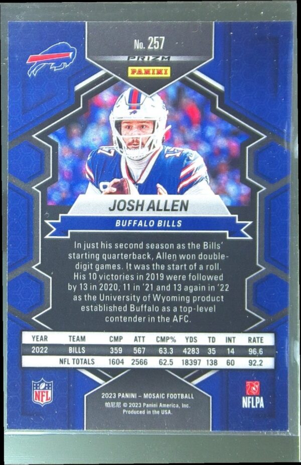 2023 Mosaic Josh Allen Camo Pink Mosaic #257 Bills - Image 3