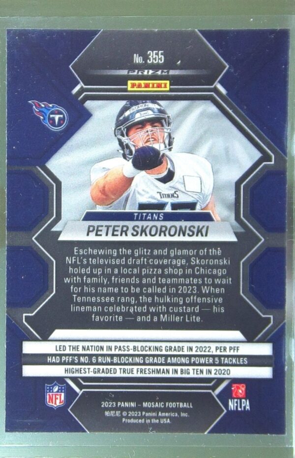 2023 Mosaic Peter Skoronski Mosaic RC #355 Titans - Image 3