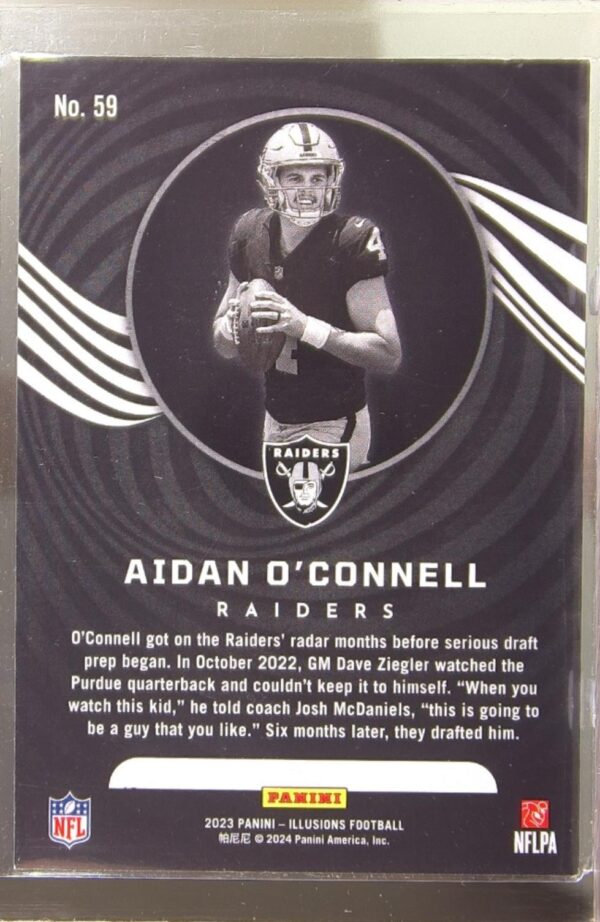 2023 Panini Illusions Aidan O'Connell RC #59 Raiders - Image 3