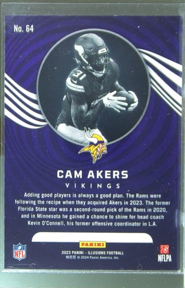2023 Panini Illusions Cam Akers Orange Trophy Collection #64 Vikings - Image 3