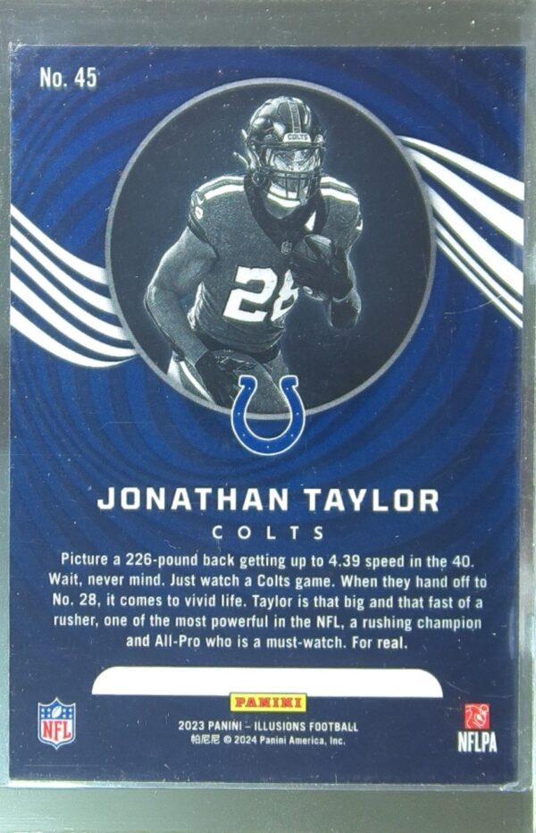 2023 Panini Illusions Jonathan Taylor Emerald Trophy Collection #45 Colts - Image 3