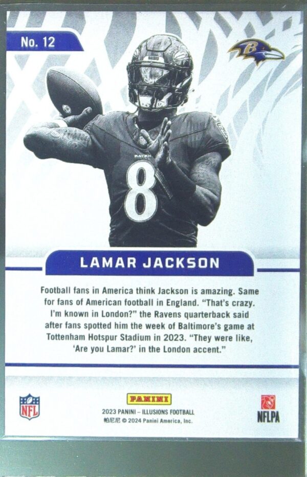 2023 Panini Illusions Lamar Jackson #12 Ravens Amazing - Image 3