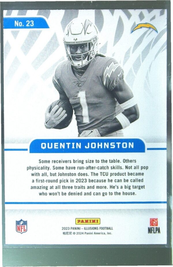 2023 Panini Illusions Quentin Johnston RC #23 Chargers Amazing - Image 3