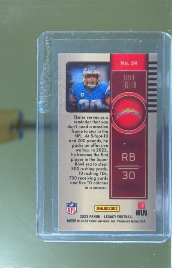 2023 Panini Legacy Austin Ekeler Premium Edition Silver Mini #54 Chargers - Image 3