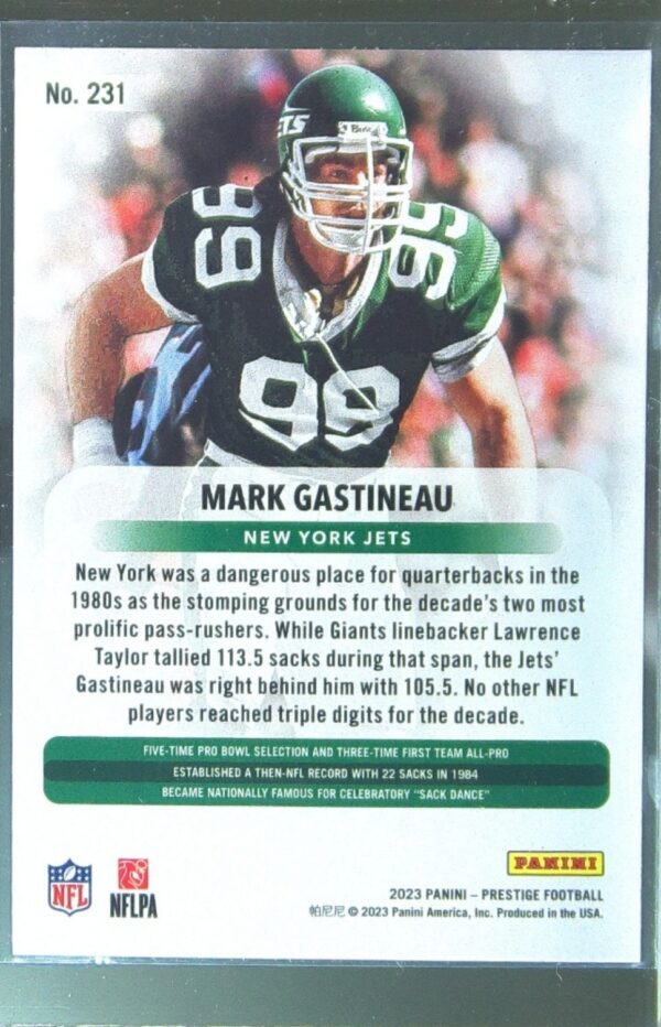 2023 Panini Prestige Mark Gastineau Xtra Points Galaxy #231 Jets - Image 3