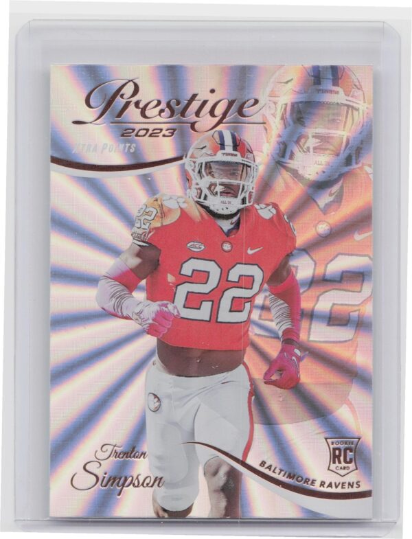 2023 Panini Prestige Trenton Simpson Xtra Points Sunburst #380 Ravens