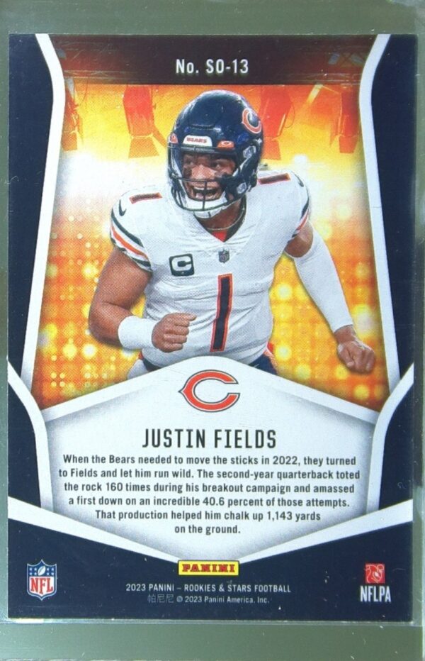 2023 Panini Rookies & Stars Justin Fields #SO-13 Bears Standing Ovation - Image 3