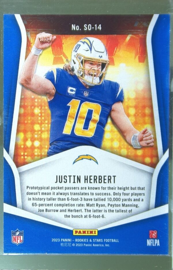 2023 Panini Rookies & Stars Justin Herbert #SO-14 Chargers Standing Ovation - Image 3