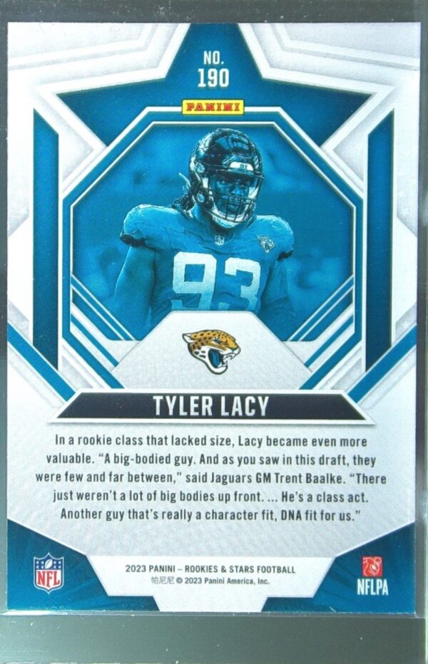 2023 Panini Rookies & Stars Tyler Lacy Longevity RC #190 Jaguars - Image 3