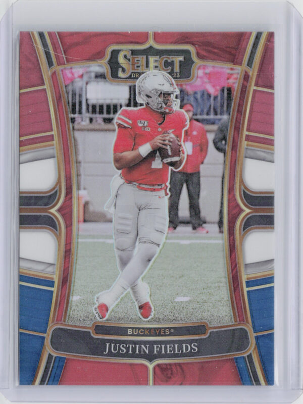 2023 Panini Select Draft Picks Justin Fields Tri Color Prizm SN199 #38 Buckeyes