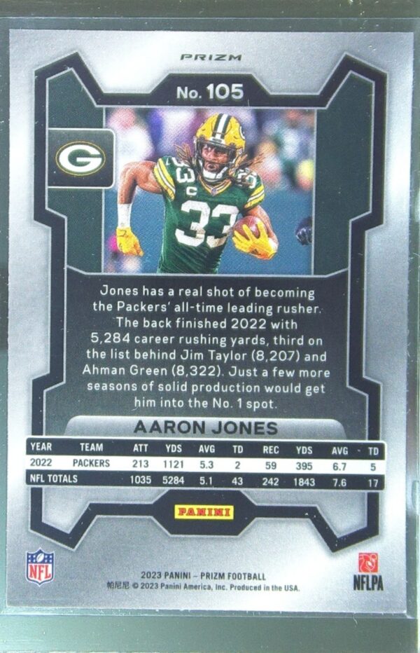 2023 Prizm Aaron Jones Green #105 Packers - Image 3