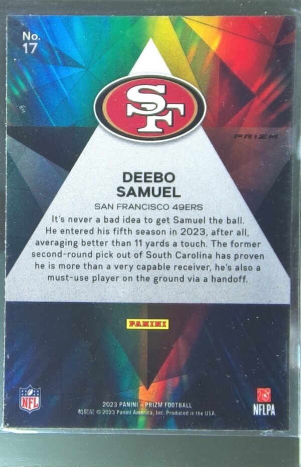 2023 Prizm Deebo Samuel #17 49ers Prizmatic Prizms Green - Image 3
