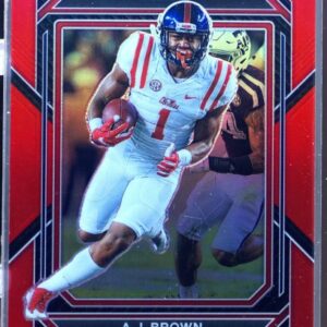 2023 Prizm Draft Picks A.J. Brown Prizms Red /299 #134 Rebels