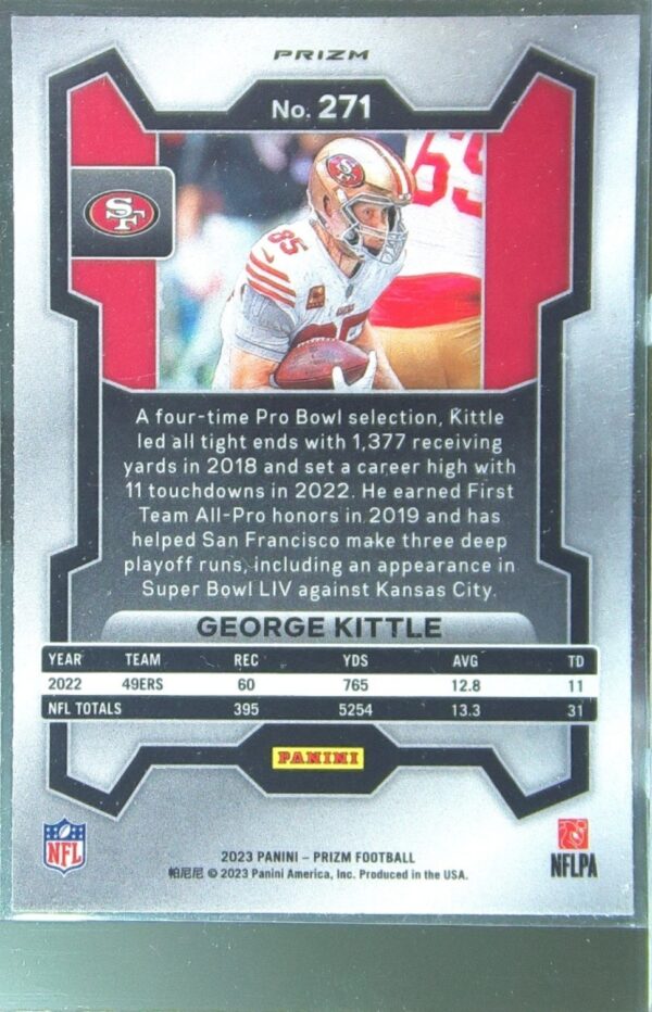 2023 Prizm George Kittle Green Wave #271 49ers - Image 3