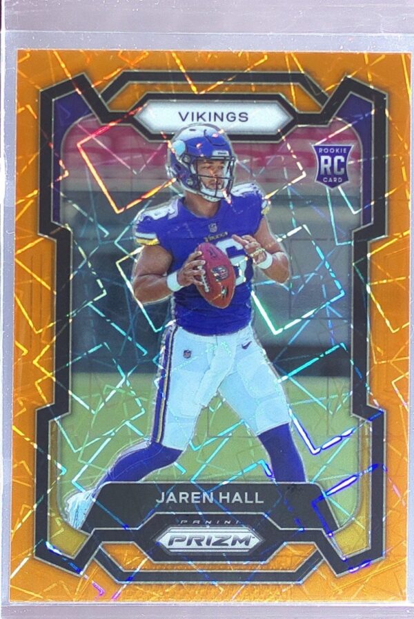 2023 Prizm Jaren Hall Orange Lazer RC #367 Vikings