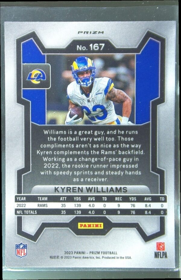 2023 Prizm Kyren Williams Green Wave #167 Rams - Image 3