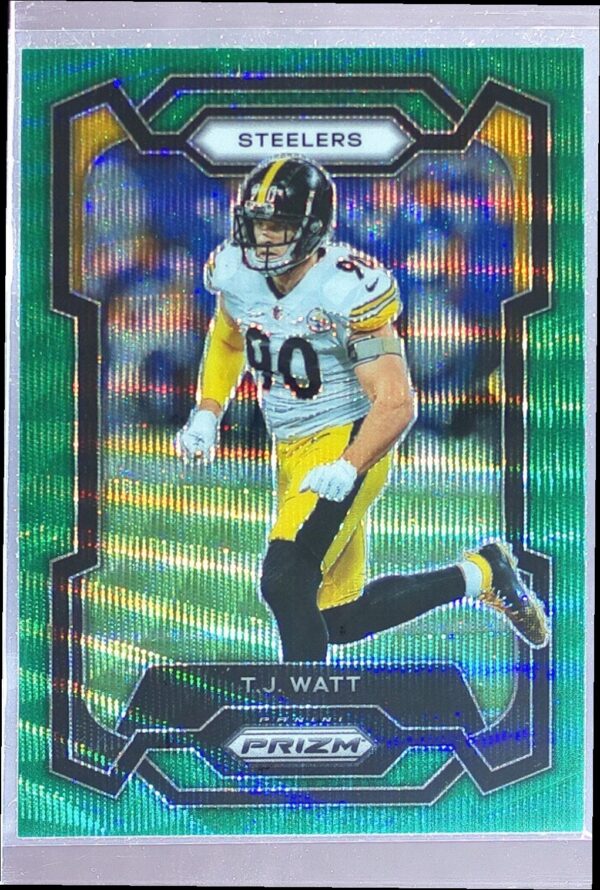 2023 Prizm T.J. Watt Green Wave #254 Steelers