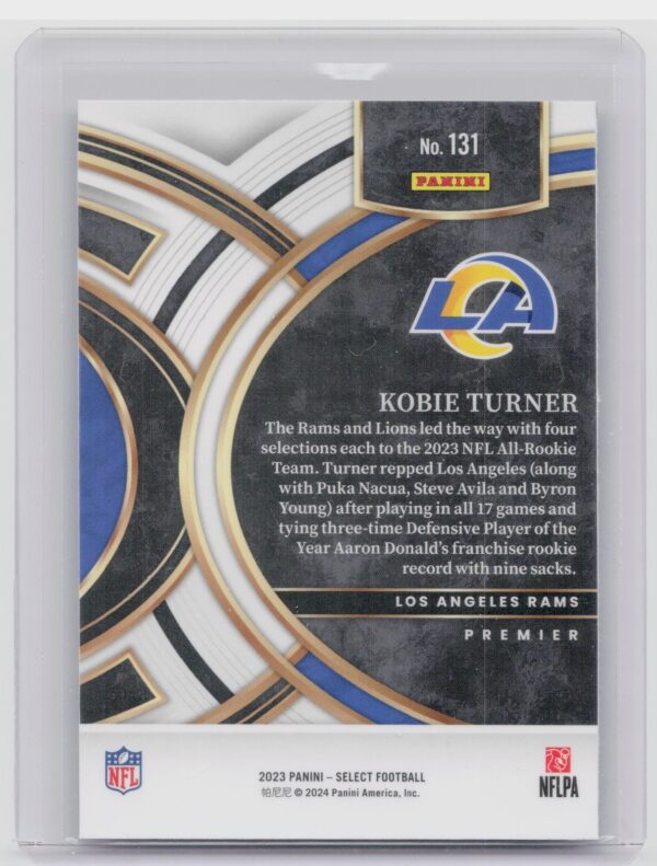 2023 Select Kobie Turner RC #131 Rams - Image 3