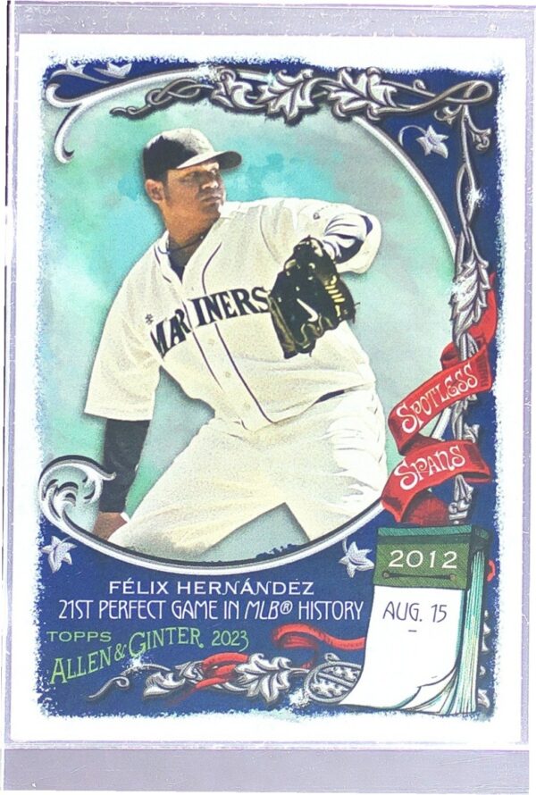 2023 Topps Allen & Ginter Felix Hernandez #SS-11 Mariners Spotless Spans