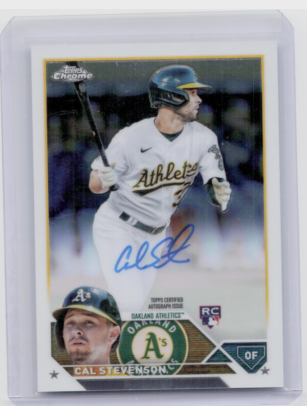 2023 Topps Chrome Cal Stevenson AU #RA-CST Athletics Rookie Autographs