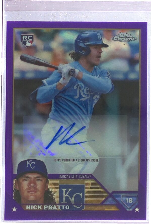 2023 Topps Chrome Update Nick Pratto Auto /250 RC #AC-NP Royals Purple Signed