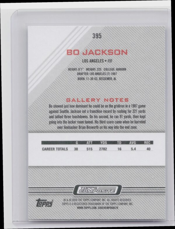 2023 Topps Composite Gallery Jackson #395 Raiders - Image 3