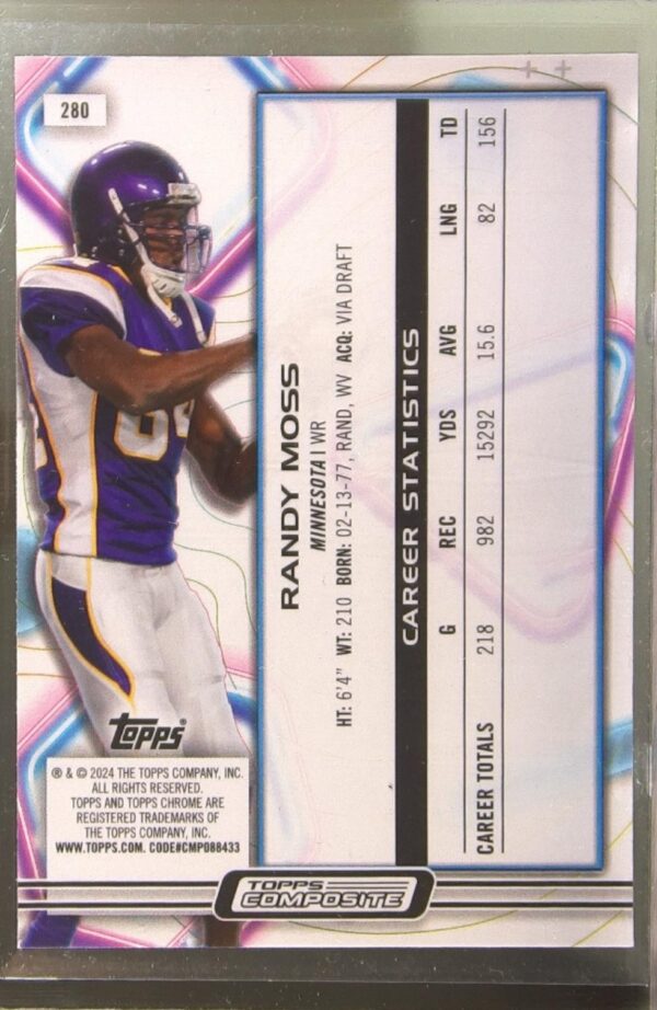 2023 Topps Composite Randy Moss #280 Vikings - Image 3