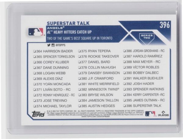 2023 Topps Superstar Talk All Star Game amike Trout Vlad Guerrero Jr. #396 - Image 3
