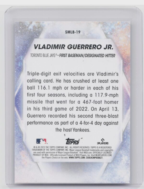 2023 Topps Vladimir Guerrero Jr. Stars of the MLB #SMLB-19 Blue Jays - Image 3