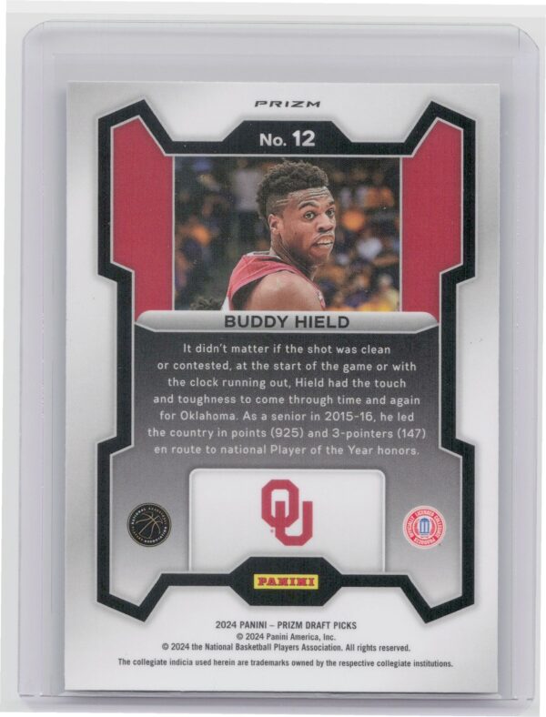 2024-25 Panini Prizm Draft Picks Buddy Hield Prizms Green #12 Sooners - Image 3