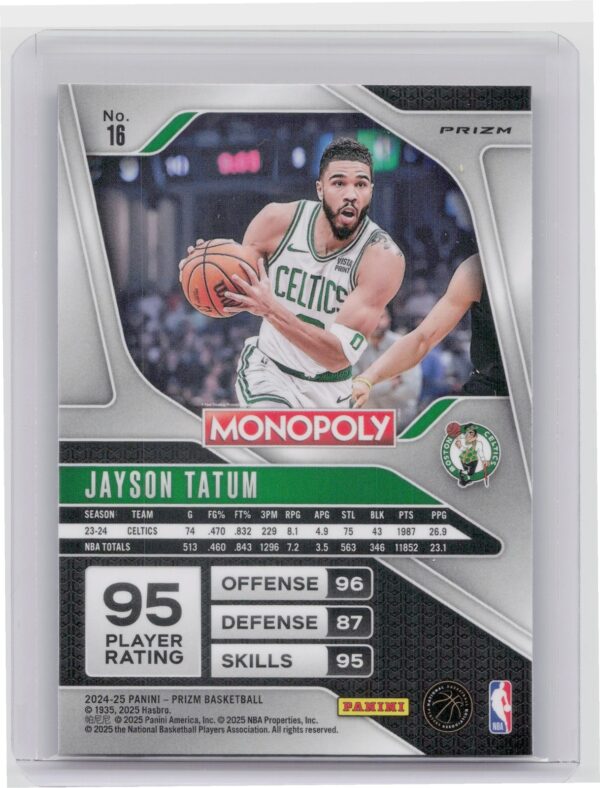2024-25 Panini Prizm Monopoly Jayson Tatum Red Prizms #16 Celtics - Image 3