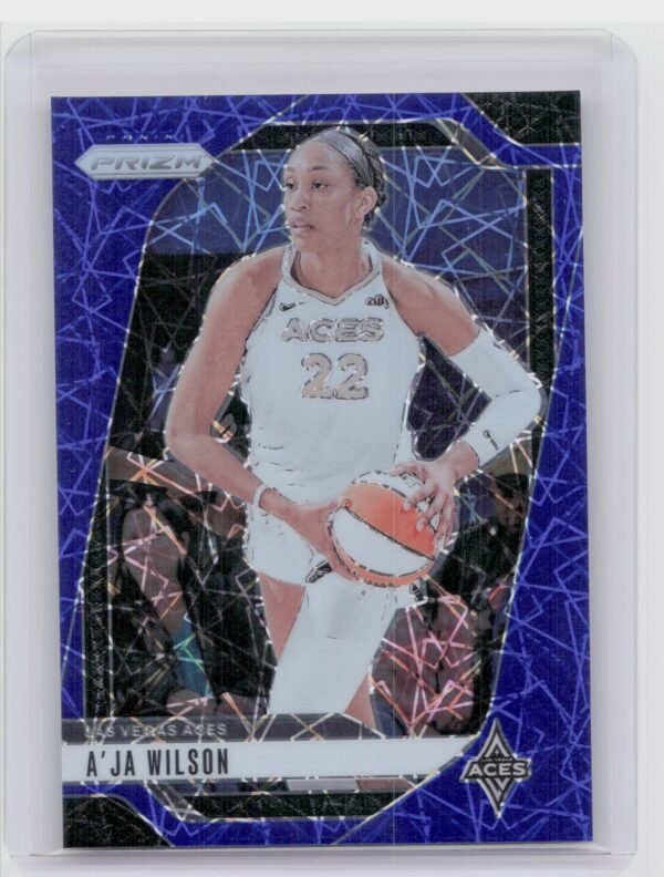 2024-25 Panini Prizm WNBA A'ja Wilson Blue Velocity Prizms #86 Aces