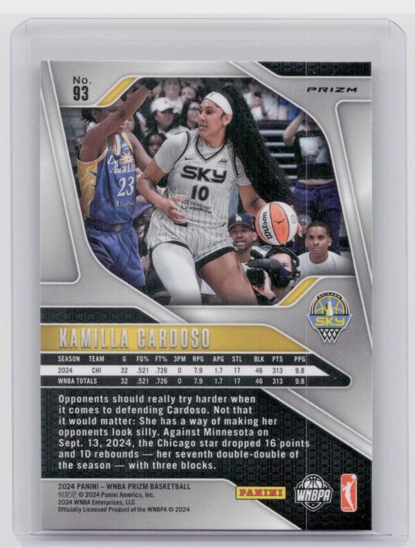 2024-25 Panini Prizm WNBA Kamilla Cardoso Ice Prizms #93 Sky - Image 3