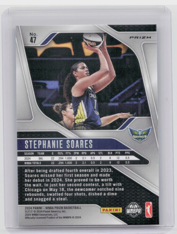 2024-25 Panini Prizm WNBA Stephanie Soares Ice Prizms #47 Wings - Image 3