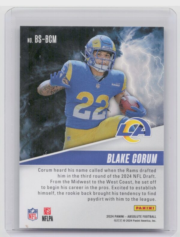 2024 Absolute Blake Corum RC BS-BCM Rams By Storm - Image 3