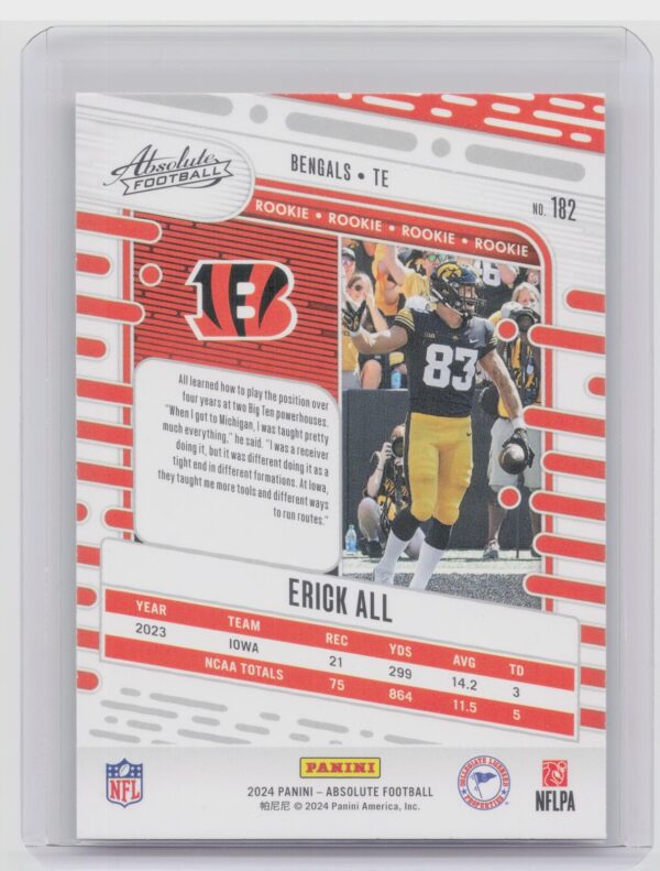 2024 Absolute Erick All Red and Blue RC 182 Bengals - Image 3