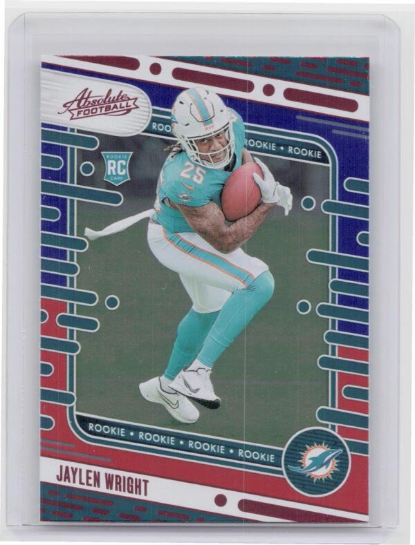 2024 Absolute Jaylen Wright Red and Blue RC 183 Dolphins