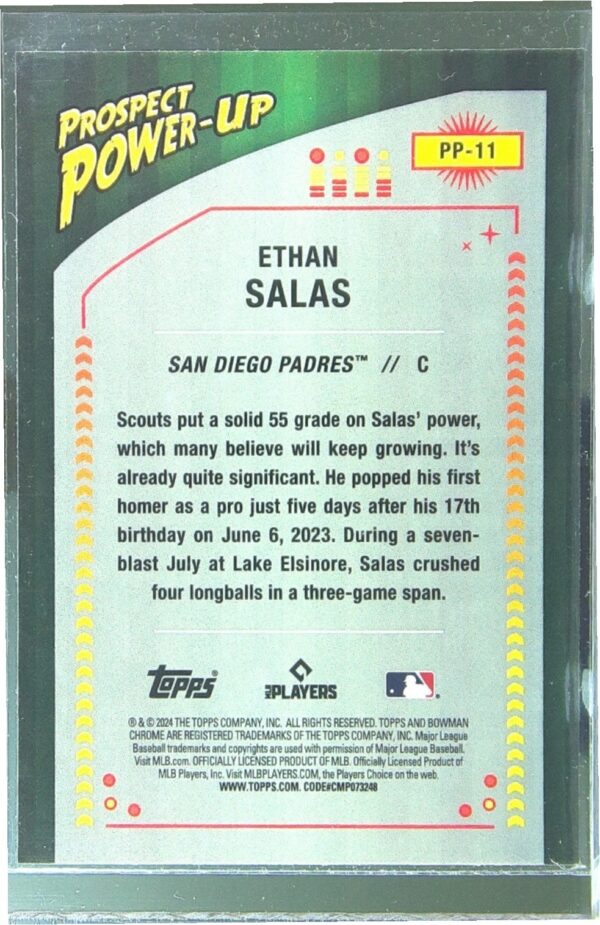 2024 Bowman Ethan Salas #PP-11 Padres Prospect Power Up - Image 3