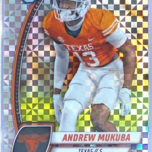 2024 Bowman University Chrome Andrew Mukuba X Fractor RC 12 Longhorns