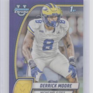 2024 Bowman University Chrome Derrick Moore Purple Refractor /399 59 Wolverines
