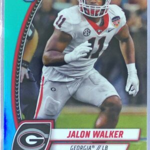 2024 Bowman University Chrome Jalon Walker Aqua Refractor /299 RC 89 Bulldogs