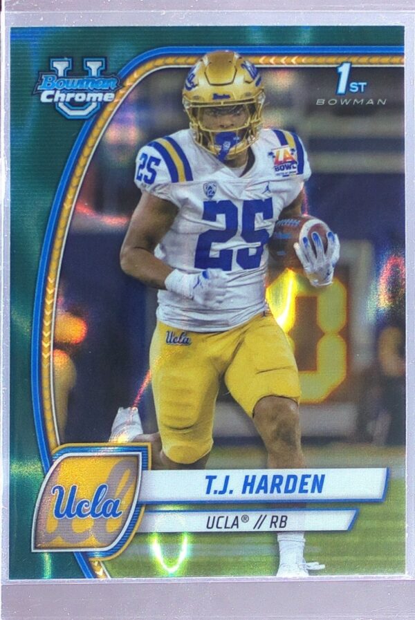 2024 Bowman University Chrome T.J. Harden Teal Lava Refractor RC 165 Bruins