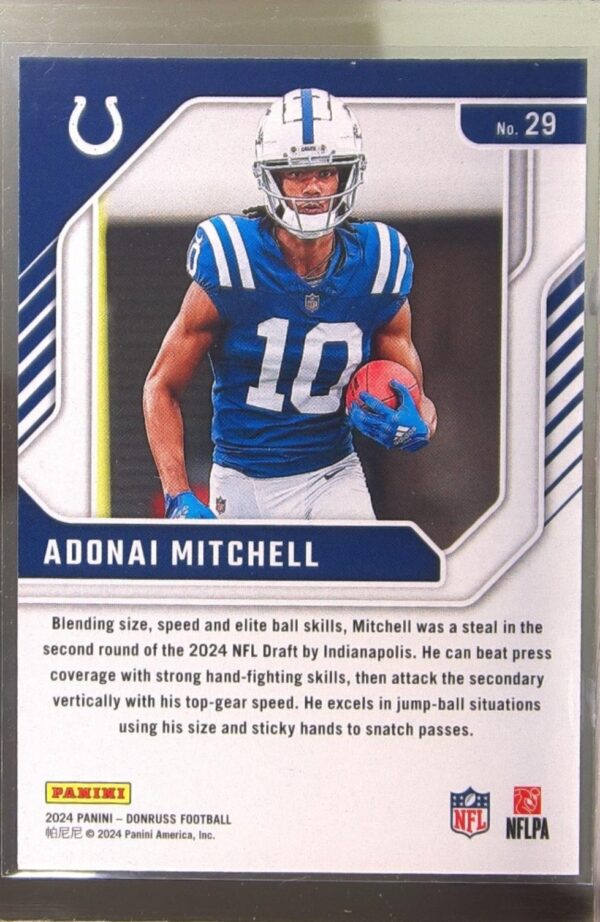 2024 Donruss Adonai Mitchell RC #29 Colts The Elite Series Rookies - Image 3