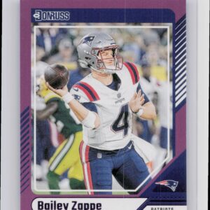 2024 Donruss Bailey Zappe Press Proof Purple RC 70 Patriots