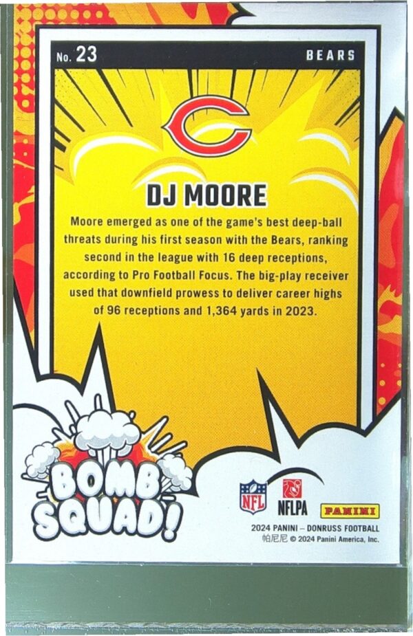 2024 Donruss D.J. Moore #23 Bears Bomb Squad - Image 3