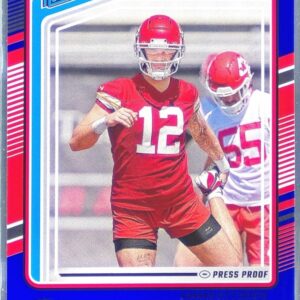 2024 Donruss Jared Wiley Press Proof Blue RC 387 Chiefs