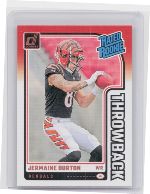 2024 Donruss Jermaine Burton 36 Bengals Rated Rookies Throwback