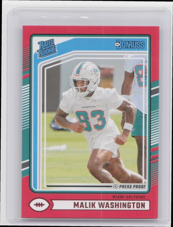 2024 Donruss Malik Washington Press Proof Red 397 Dolphins